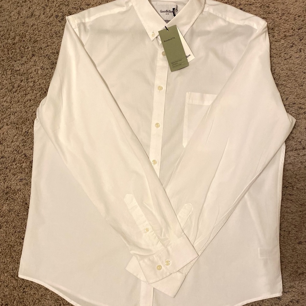(NEW) White Goodfellow&Co Dress Shirt XL